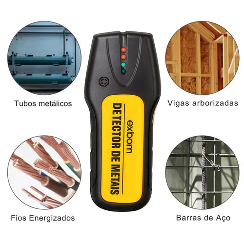 Detector de Metais 3 em 1 – Scanner para Fios, Tubos, PVC, Madeira e Metais
