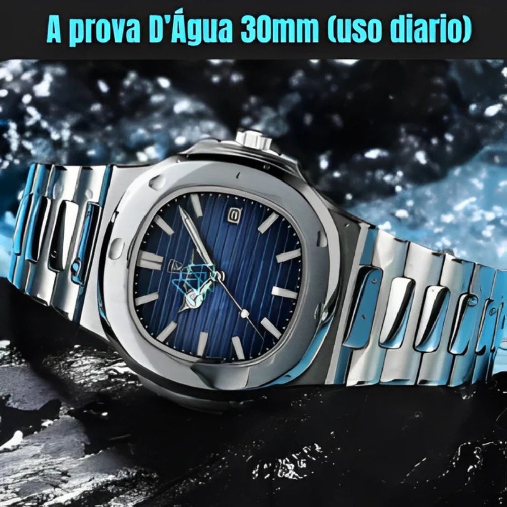 Relógio Masculino Poedagar – À Prova D’Água, Pulseira em Aço Inoxidável