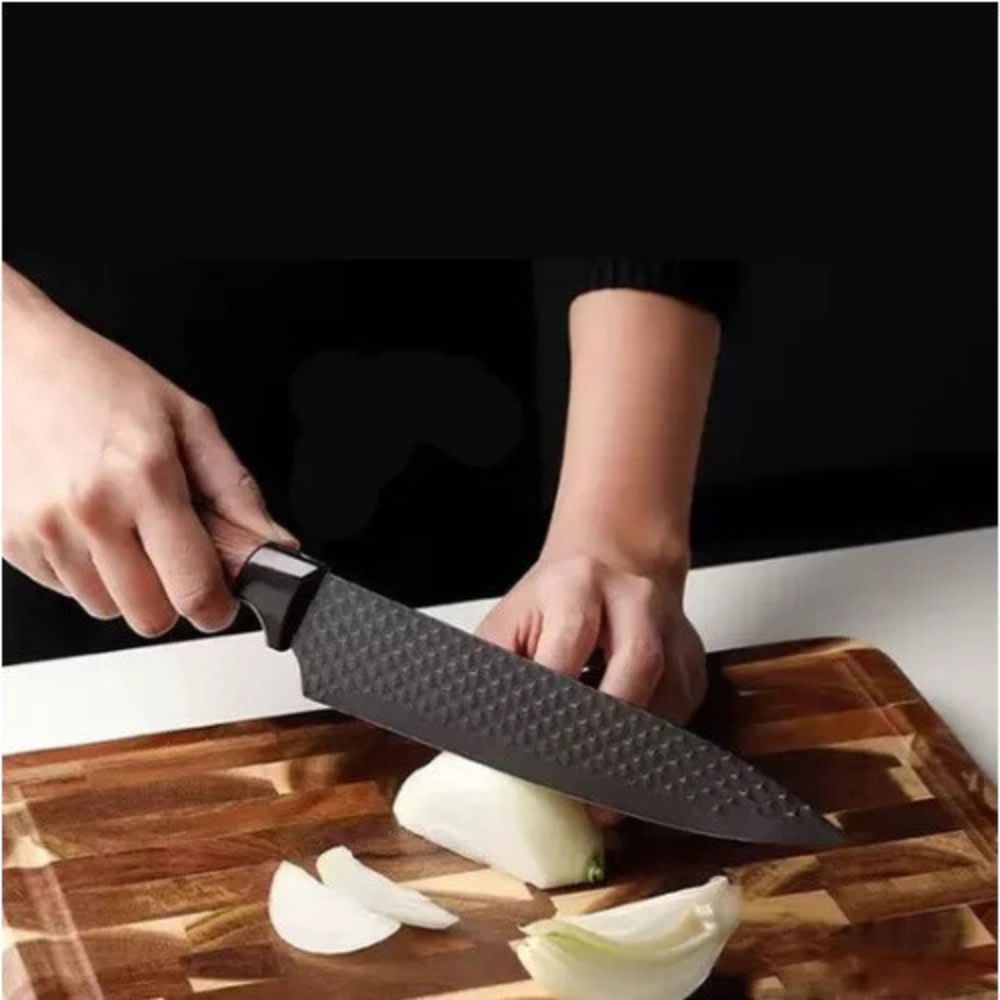 Jogo de Facas de Cozinha Inox Antiaderente com Acessórios – 6 Peças