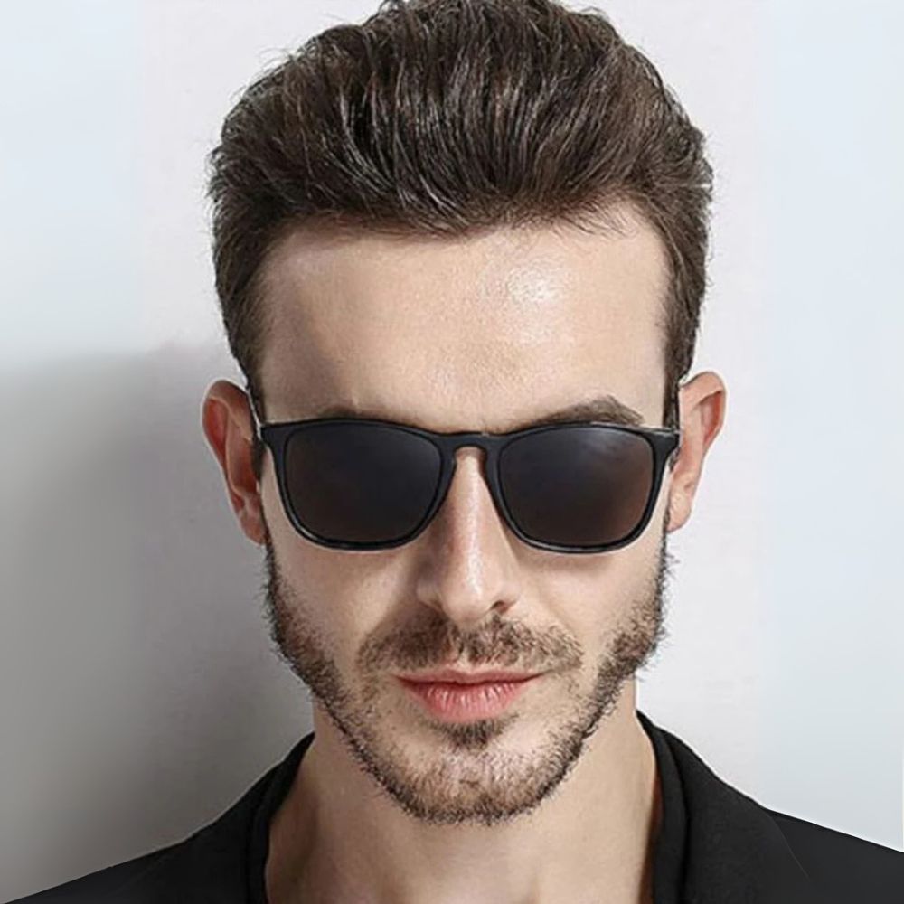 Óculos de Sol Masculino Retangular com Proteção UV400