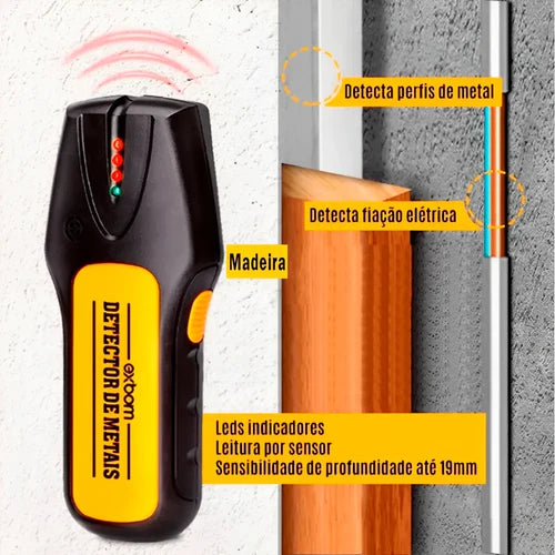 Detector de Metais 3 em 1 – Scanner para Fios, Tubos, PVC, Madeira e Metais