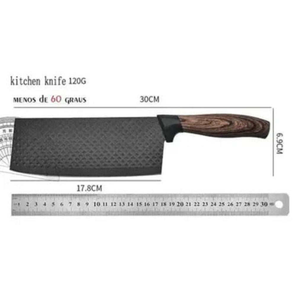 Jogo de Facas de Cozinha Inox Antiaderente com Acessórios – 6 Peças
