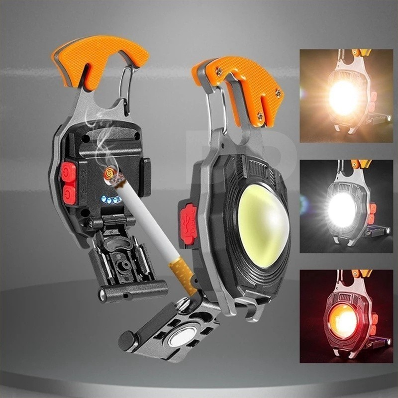 Lanterna De Trabalho Multifuncional COB Mini Chaveiro De Emergência Luz Portátil De Alta Potência