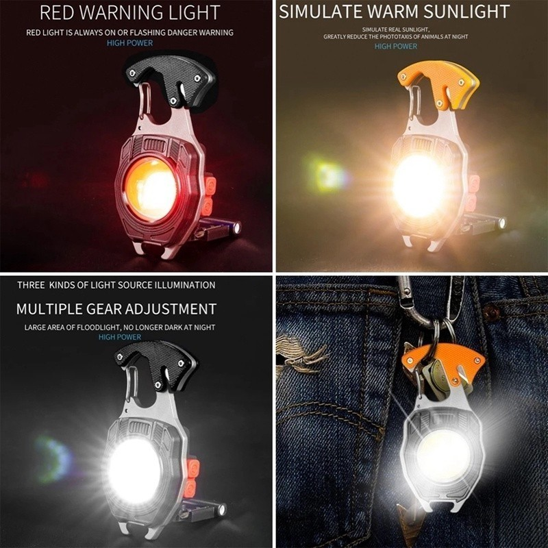 Lanterna De Trabalho Multifuncional COB Mini Chaveiro De Emergência Luz Portátil De Alta Potência