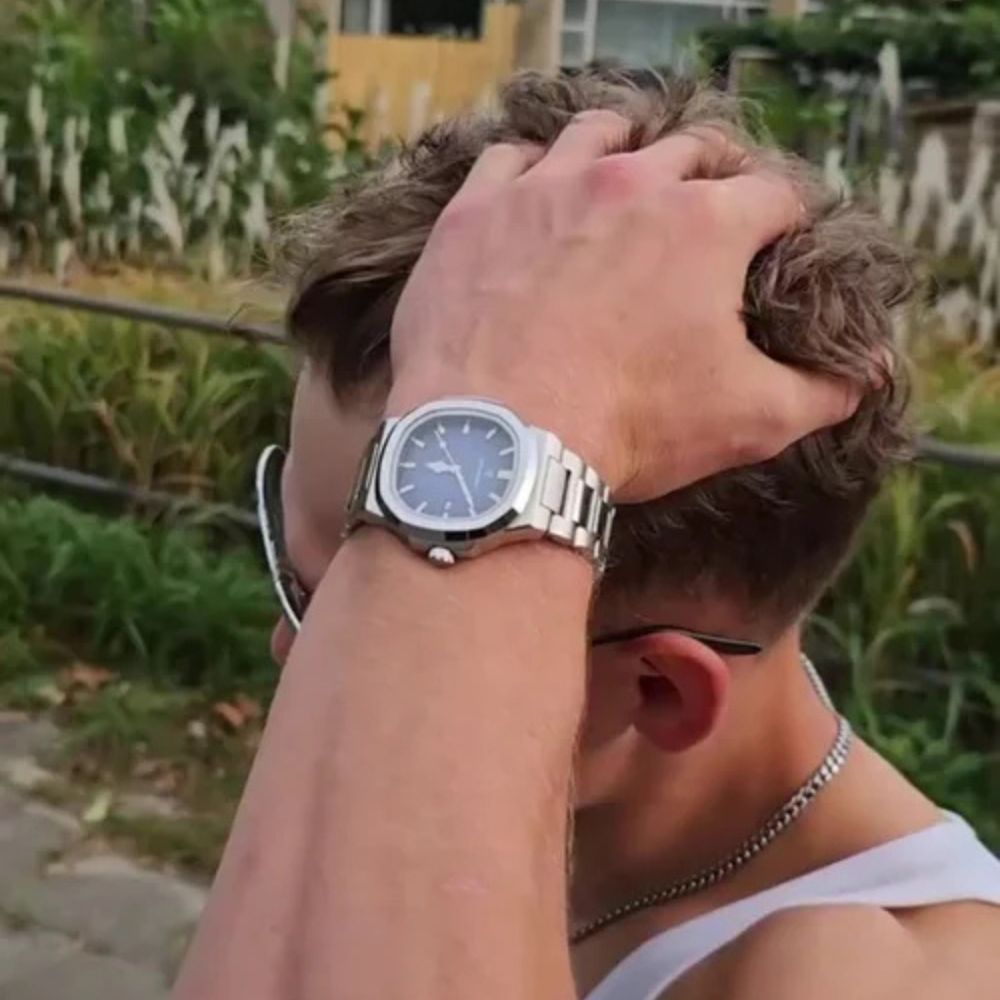 Relógio Masculino Poedagar – À Prova D’Água, Pulseira em Aço Inoxidável