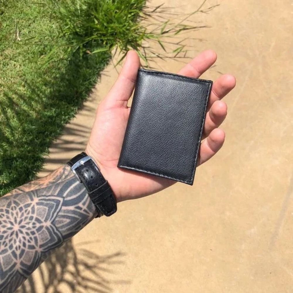 Carteira Slim Minimalista Masculina – Compacta para CNH e Cartões