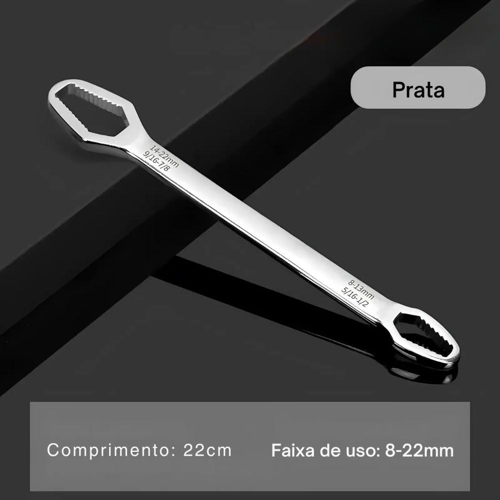Chave Boca Fixa Aço Universal 8 A 22mm Cabeça Dupla Torx