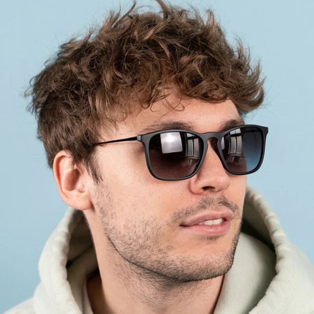 Óculos de Sol Masculino Retangular com Proteção UV400