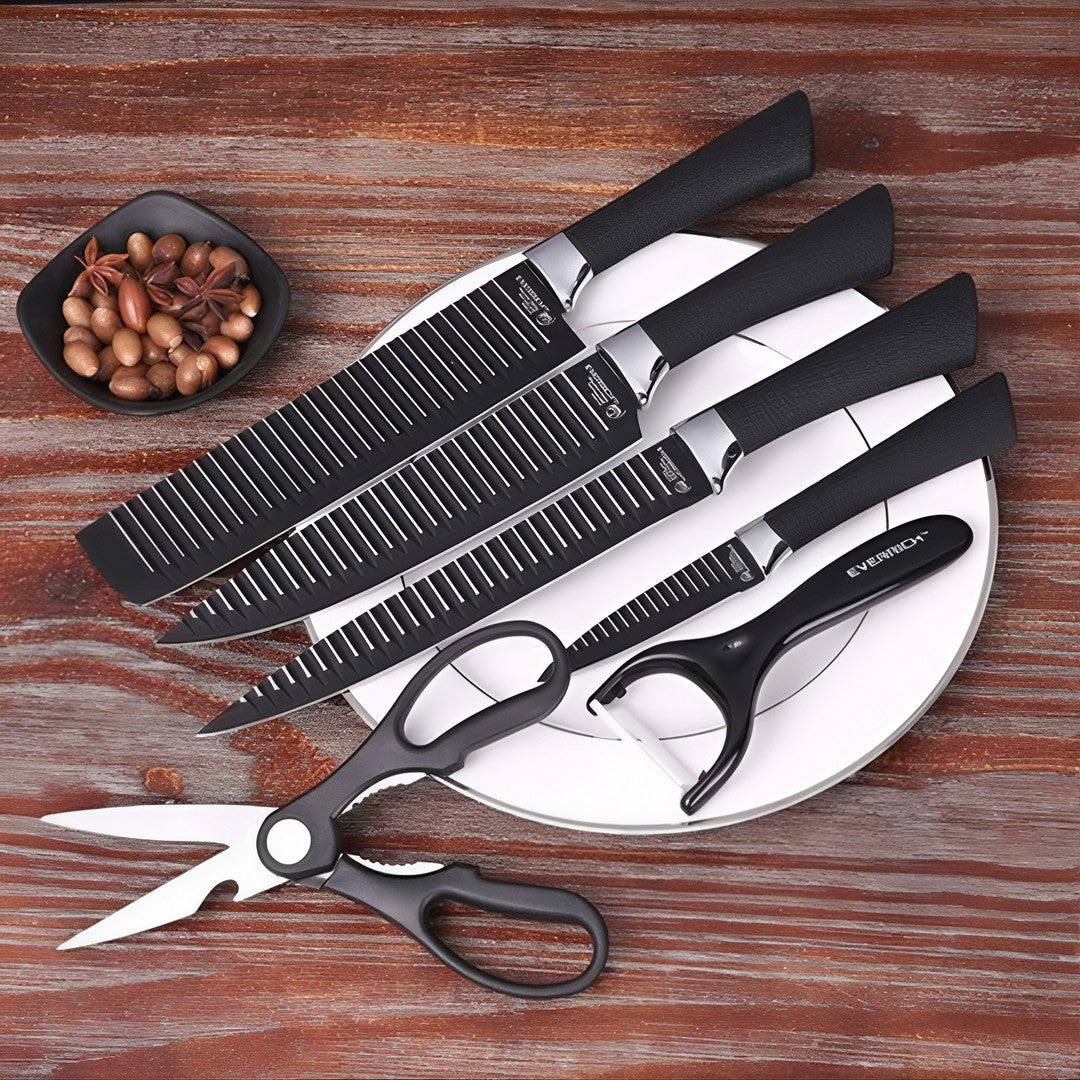 KIT 6 Peças para Churrasco Premium em Aço Inoxidável - Kuro Lâminas