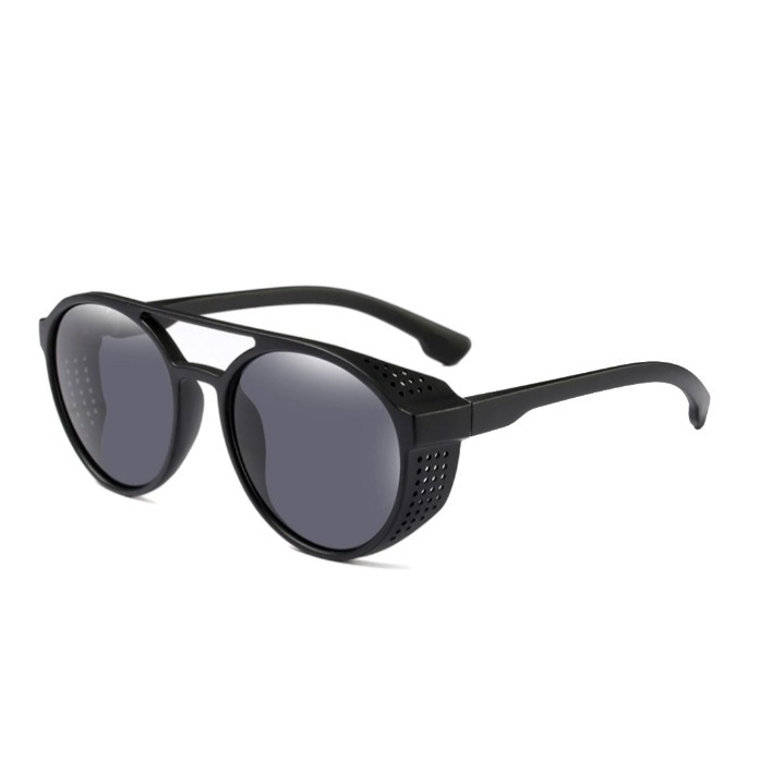 Óculos de Sol Redondo Steampunk Vintage Masculino Proteção UV400