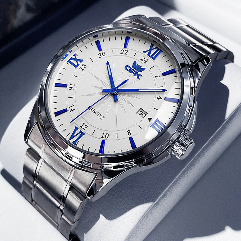 Relógio DFK Quartz Aço Inoxidável Premium