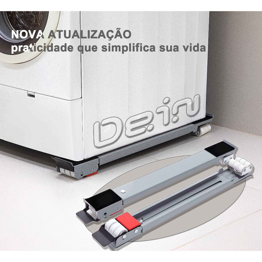 Suporte De Base Com Rodinha Para Geladeira Fogão Máquina Lavar Lousa Base Carrinho até 200kg